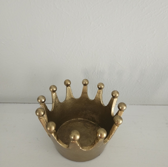 NWOT Gold Crown Trinket Dish/Candle Holder - Picture 2 of 2